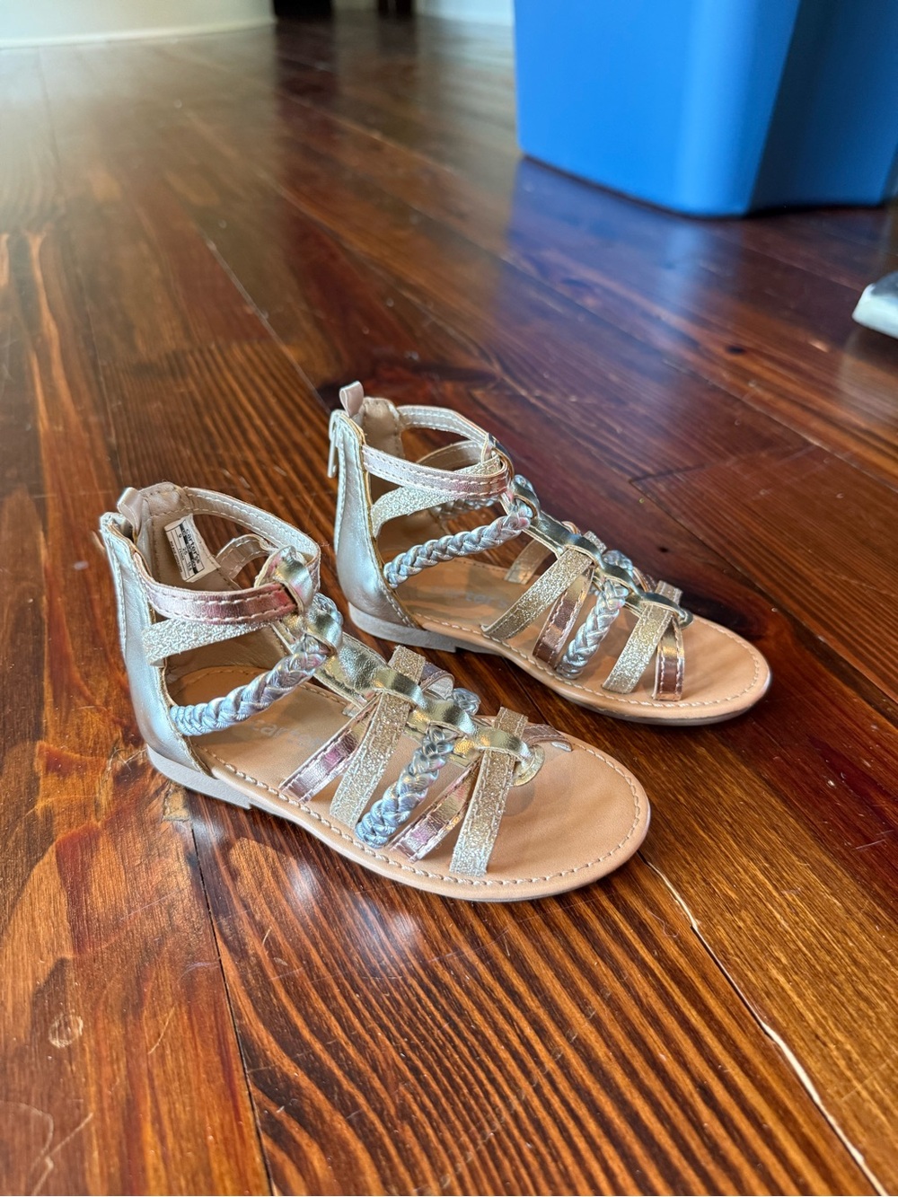 Mixed Metallic Strappy Gladiator Sandals